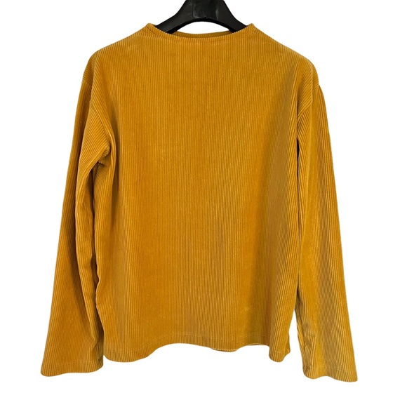 tonle Sweaters - Tonle mustard gold ribbed lined long sleeve boxy oversized pullover XS